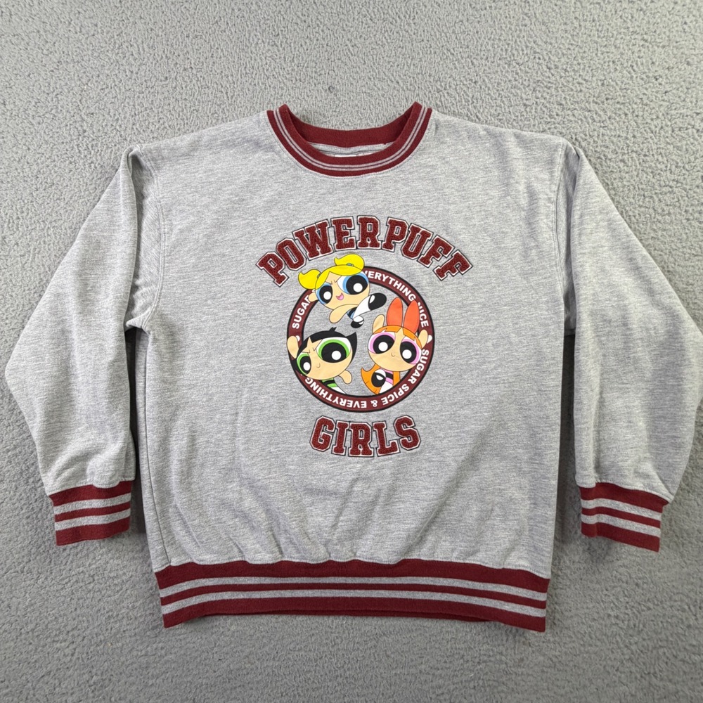 Powerpuff Girls Crewneck Sweatshirt Cartoon Network Mens Size Large Varsity Y2K
